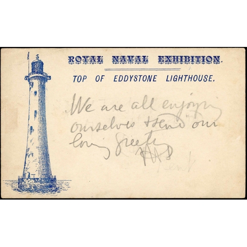 1167 - 1891 ROYAL NAVAL EXHIBITION CARD: Printed ½d brown P.Stat. card cancelled by 19 Aug. 1891 special pi... 