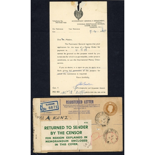 1194 - ** WWII FAILED MAIL TO POWs IN GB/EUROPE/JAPAN/USA: 1939-47 collection of mainly censored mail with ... 