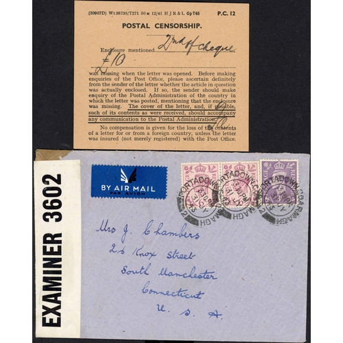 1194 - ** WWII FAILED MAIL TO POWs IN GB/EUROPE/JAPAN/USA: 1939-47 collection of mainly censored mail with ... 