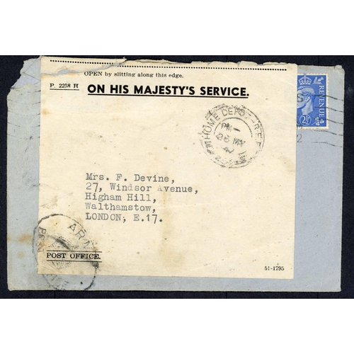 1194 - ** WWII FAILED MAIL TO POWs IN GB/EUROPE/JAPAN/USA: 1939-47 collection of mainly censored mail with ... 