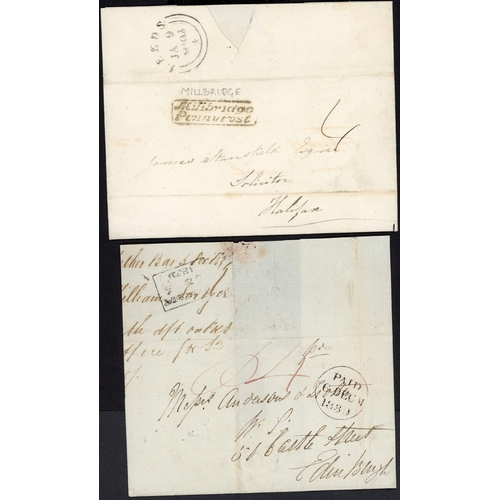 1198 - 1839-1840 UNIFORM FOUR PENNY POST: Annotated on leaves first day cover (part) , 5 Dec. 1839, from Pa... 