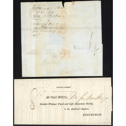 1198 - 1839-1840 UNIFORM FOUR PENNY POST: Annotated on leaves first day cover (part) , 5 Dec. 1839, from Pa... 