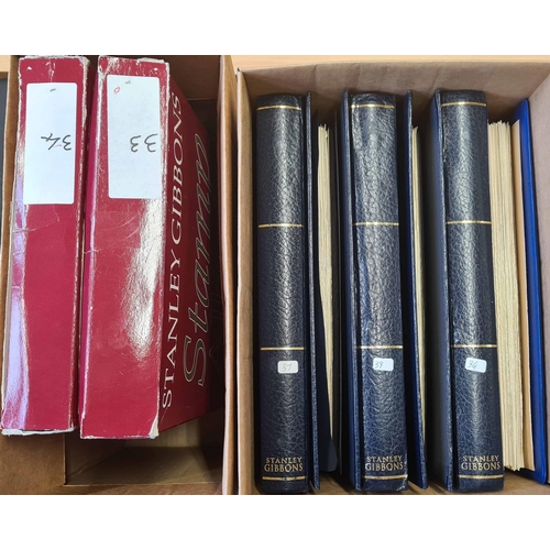 12 - A-Z WORLDWIDE COLLECTION - POLAND TO STRAITS SETTLEMENTS: Two cartons holding 8 binders with a large... 