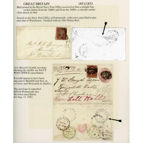 1204 - LATE 18th C. TO MID 19th C. small collection of mainly pre-stamp covers written up on leaves inc.two... 