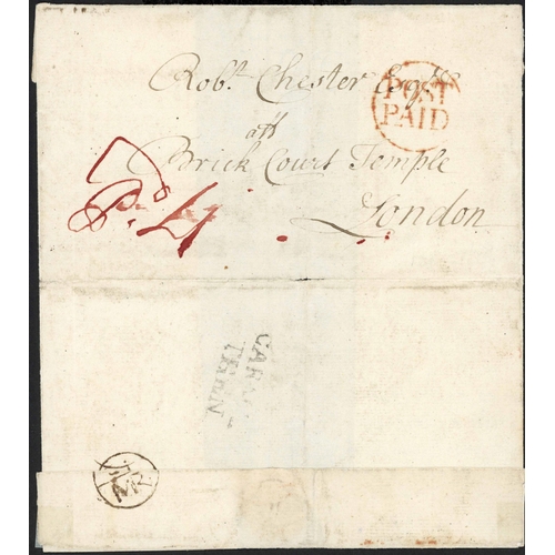 1204 - LATE 18th C. TO MID 19th C. small collection of mainly pre-stamp covers written up on leaves inc.two... 