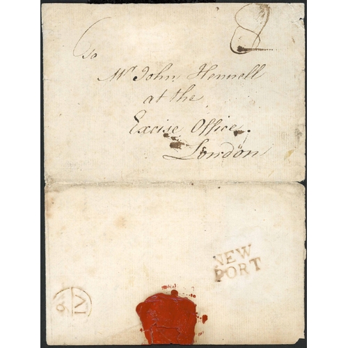 1225 - NEWPORT - 18th CENTURY LETTERS AND MARKS: 1745-96 group inc. 1745 EL to Newbery(sic) 