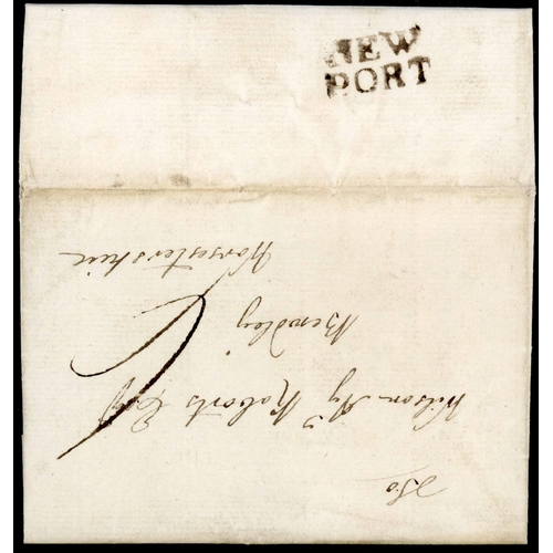 1225 - NEWPORT - 18th CENTURY LETTERS AND MARKS: 1745-96 group inc. 1745 EL to Newbery(sic) 