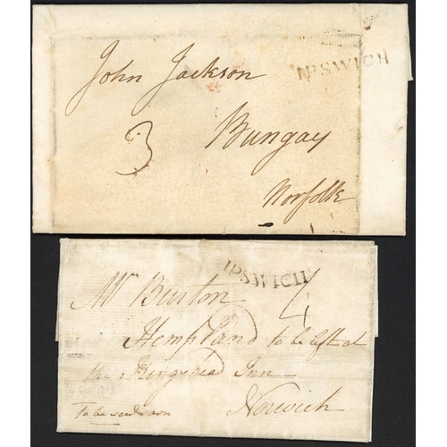 1237 - IPSWICH LATER 18th CENTURY, ETC.: 1789-1808 group inc 1789 & 1792 pair EL to Buxton or Bungay with f... 