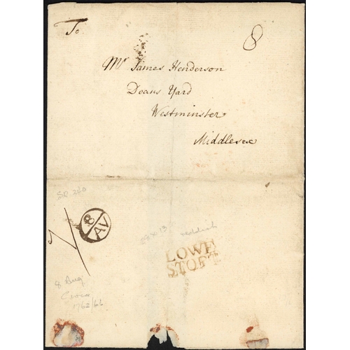 1241 - LAVENHAM, LAKENHEATH, LOWESTOFT & LEISTON: c.1765-1960 selection inc 1843 E to Wandsworth with 1d re... 