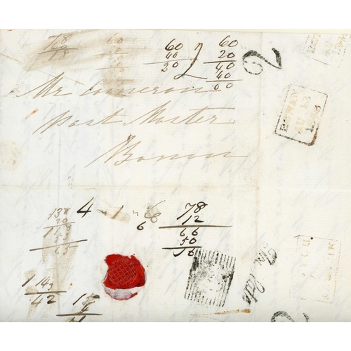 1271 - POSTMARK MIX ON COVER TO NEFARIOUS BONAW POSTMASTER - MISSENT, TOO LATE, HS 