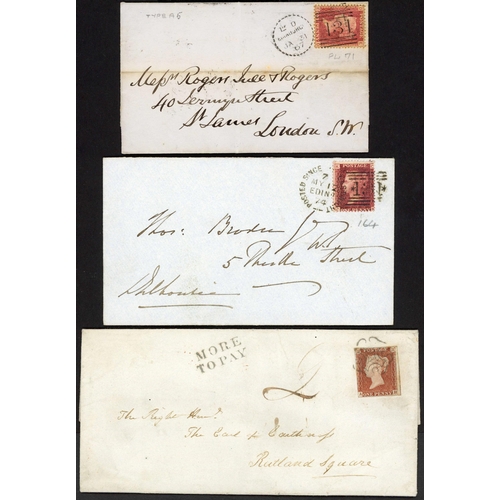 1277 - QV-QEII POSTMARK MIX: 1844-1950 set of covers mainly ex Edinburgh inc. 1844 EL posted locally franke... 