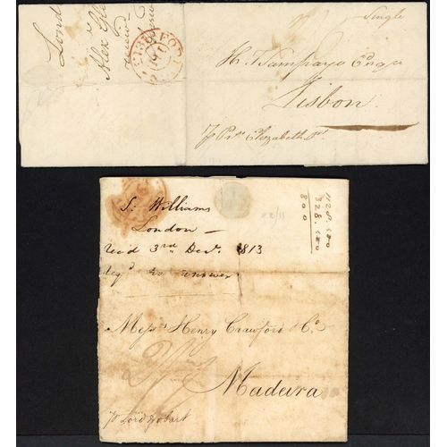 139 - THE FALMOUTH PACKETS - MERCHANT SHIPS TO PORTUGAL INC MADEIRA: 1812-32 outbound selection inc 1812 E... 