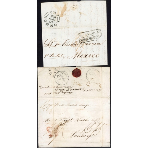 141 - THE ROYAL NAVY FALMOUTH PACKETS TO/FROM MEXICO: 1826-43 with 1826 EL London to Mexico rated 3/- with... 