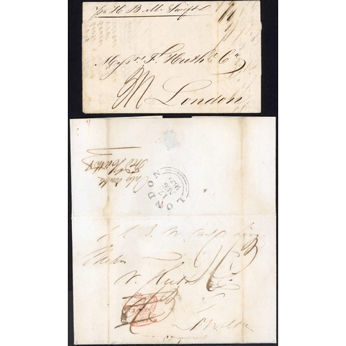 142 - THE ROYAL NAVY FALMOUTH PACKETS TO/FROM BARBADOS & CUBA: 1832-40 group inc 1832/33 pair EL (faults) ... 