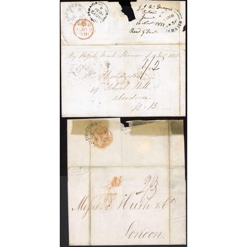 157 - STEAM SHIP MAILS - BRAZIL, CUBA, MEXICO, JAMAICA ETC.: 1842-68 inc. 1849 EL Vera Cruz to London endo... 