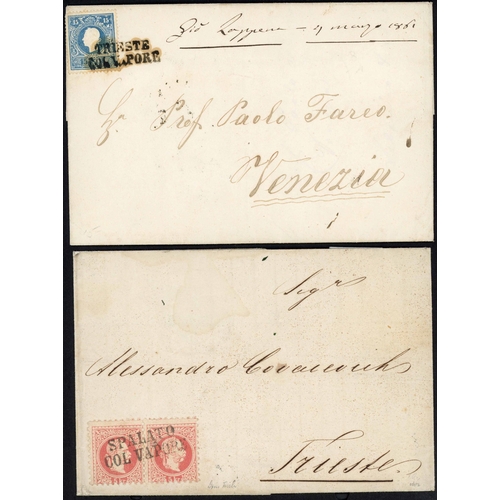 173 - SHIP LETTER MARKS TRIESTE, ETC.: 1858-1914 selection of 