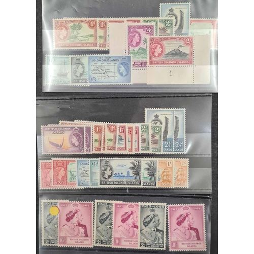 18 - SHOEBOX OF SMALL STOCKCARDS WITH THE MINT AND USED SELECTION OF QV - QEII AUSTRALASIA ISSUES  in var... 