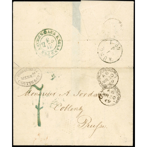 198 - G.B. MAILS TO GERMANY & AUSTRIA: 1851-68 selection inc. 1856 EL Manchester to Dusseldorf endorsed vi... 