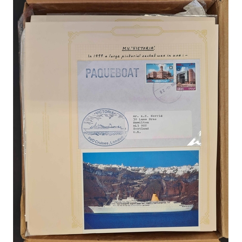 215 - P&O AND CUNARD LINERS COLLECTION: A flat box containing a written up collection of modern illustrate... 