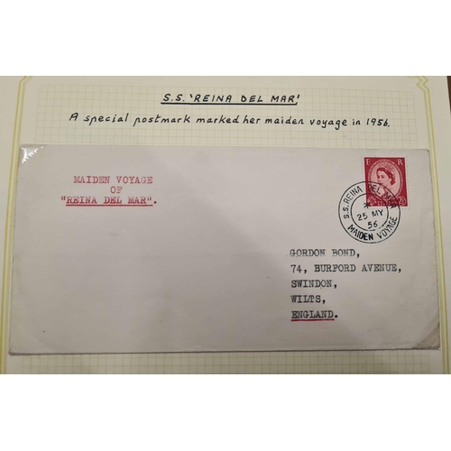 217 - LINERS 'M' TO 'W': A large flat box containing a neatly written up collection of covers, PPC's, & st... 