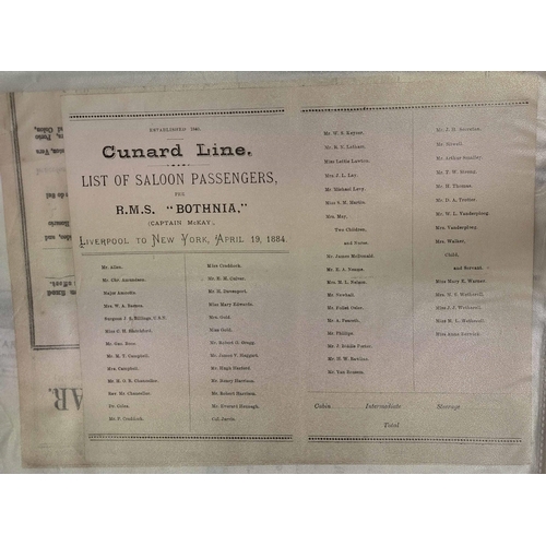 220 - CUNARD LINE: 1872-1930s collection of ephemera in a large binder relating to various Cunard vessels ... 