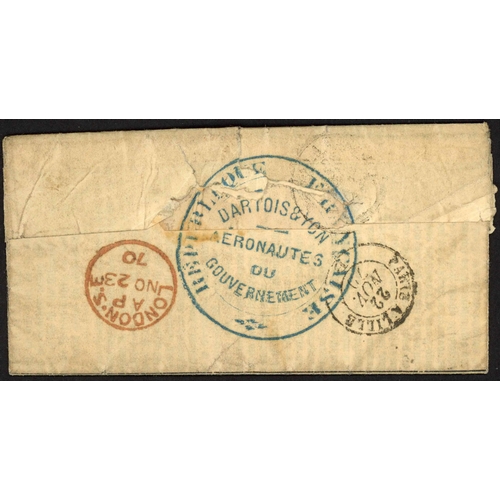 251 - LE GÉNÉRAL UHRICH (30)  RARE PLIE CONFIÉ WITH AÉROSTIERS CACHET: Gazette des Absents No. 6, slightl... 