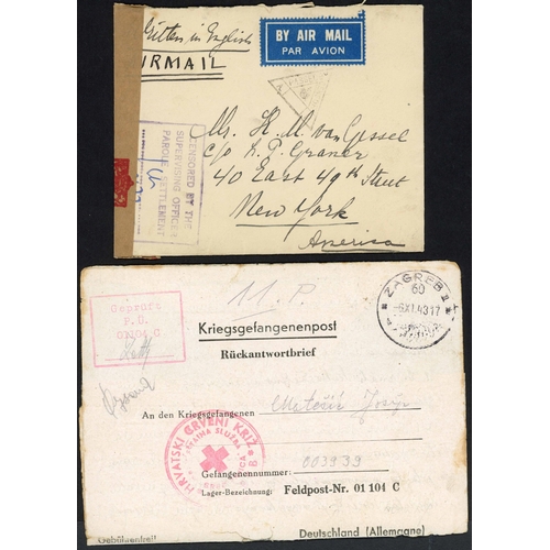 313 - WWII MAILS TO & FROM POWs INC. SERVICE SUSPENDED: 1941-45 collection inc. 1943 