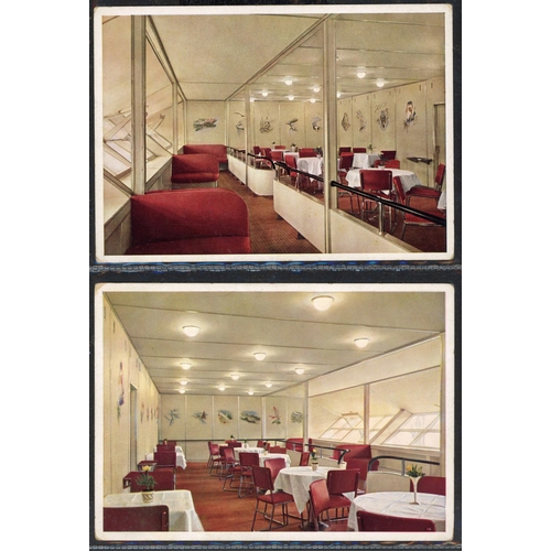 348 - INTERIOR OF HINDENBURG COLOUR PPC SET: A set of 9 of 10 unused PPCs (missing no. 3, some foxing on b... 