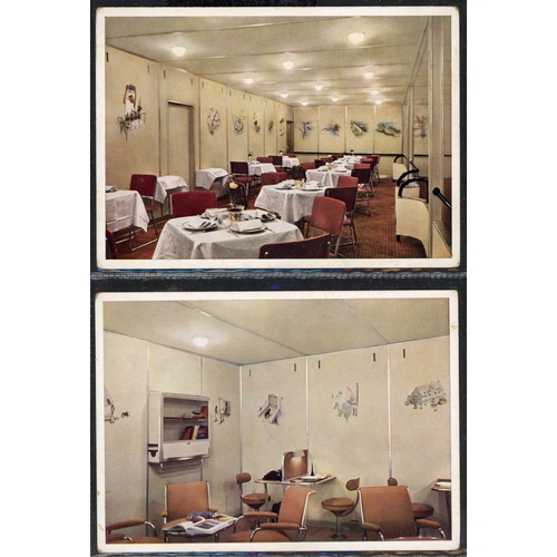 348 - INTERIOR OF HINDENBURG COLOUR PPC SET: A set of 9 of 10 unused PPCs (missing no. 3, some foxing on b... 