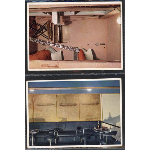 348 - INTERIOR OF HINDENBURG COLOUR PPC SET: A set of 9 of 10 unused PPCs (missing no. 3, some foxing on b... 