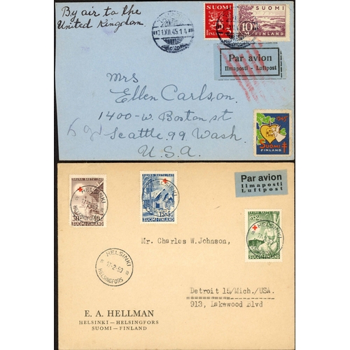 352 - 1930 FINLAND ZEPPELIN CARD & A SELECTION OF LATER ITEMS: 1930 card with 10m pale red and 