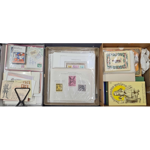 355 - ALICE IN WONDERLAND: Three boxes containing a substantial thematic collection of covers, stamps & la... 