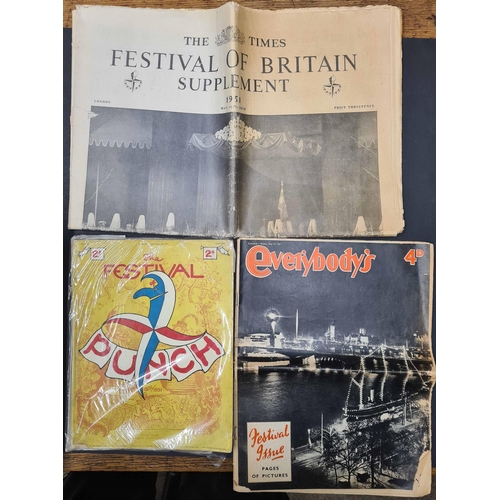 358 - 1951 FESTIVAL OF BRITAIN: Carton housing a collection of programs for Festival related special event... 