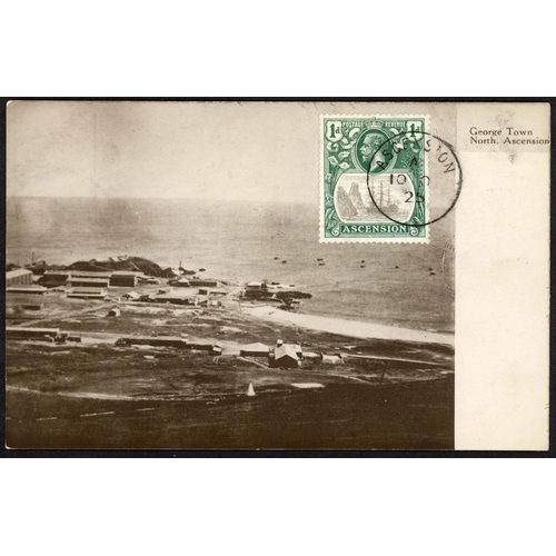 380 - 1924-33 USED GROUP with ½d, 1d (3), 1½d (2), 2d (3) and 3d to 3/-. Also 10 Oct. 1925 PPC of George T... 