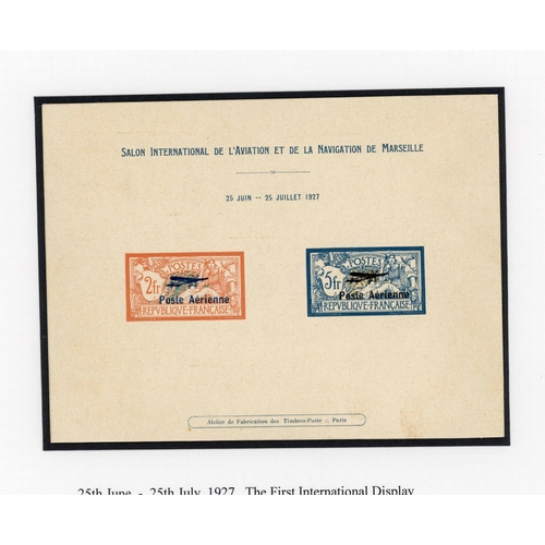 548 - AIRMAIL: 1927 Marseilles salon d'aviation opt pair  a fresh example of the very scarce and attracti... 