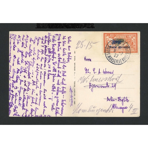 549 - AIRMAIL: 1927 Marseilles airmail opts on Merson 2f & 5f stamps fresh mm; also three forgeries inc on... 