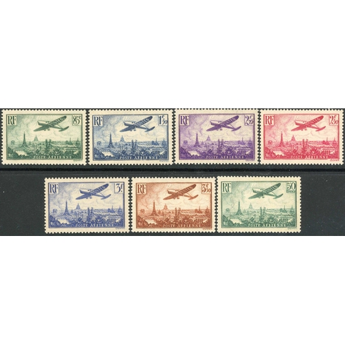 553 - AIRMAIL: 1936 airmail issue 85c  50f [Yv. A8-14] fresh um; cv 2,300. [Ex Ashley Lawrence] (7) Cros... 