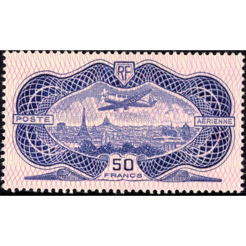 555 - AIRMAIL: 1936 'banknote' 50f [Yv. A15] fresh um; cv 1,500. [Ex Ashley Lawrence]Cross Reference: AIR... 