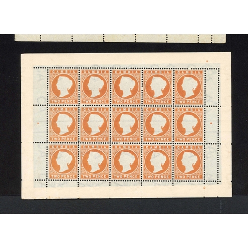 571 - QV CAMEO HEAD SHEETLETS: 1886-93 Crown CA wmk. group of 5 sheetlets, each of 15 stamps. Includes ½d ... 