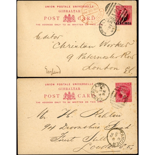 710 - 1892-1906 COVERS, STATIONERY ETC. inc. commercial E (fold, toning) with SG 20 bisect tied by 'A26' k... 