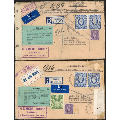 730 - TANGIER ETC., RANGE OF KGVI PERIOD COMMERCIAL COVERS: mostly from Tangier or Tetuan using GB stamps,... 