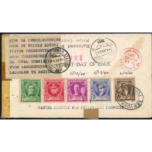 745 - ** WWII DETAINED/SERVICE SUSPENDED/VIOLATED MAIL: 1940-51 group of covers inc. pair of remarkable, s... 