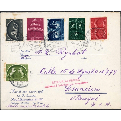 745 - ** WWII DETAINED/SERVICE SUSPENDED/VIOLATED MAIL: 1940-51 group of covers inc. pair of remarkable, s... 