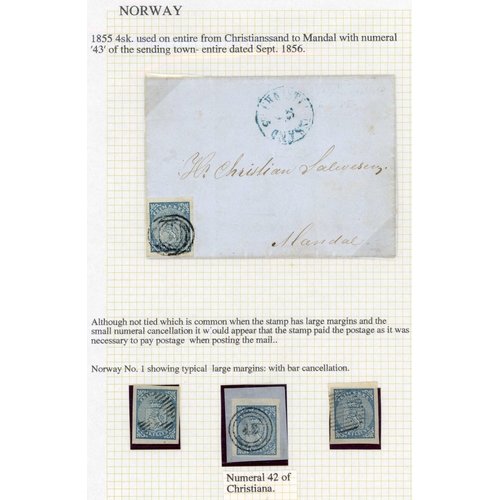 797 - 1855 4SK BLUE: assembly of 18 stamps plus one on cover, all used and on display pages, inc a double ... 