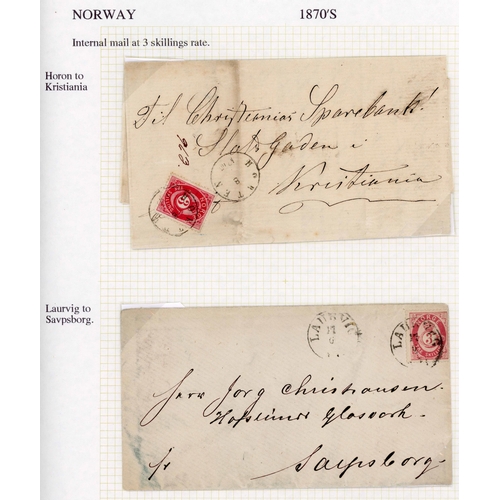 800 - 1870-1960 POSTAL HISTORY GROUP: Range of letters, postcards and envelopes written up on pages togeth... 