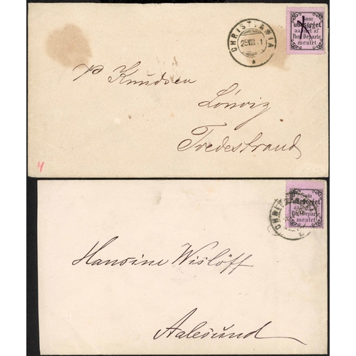 804 - POSTAL HISTORY - RETURNED LETTERS: two envelopes each bearing a rose-lilac returned stamp (Facit RM1... 