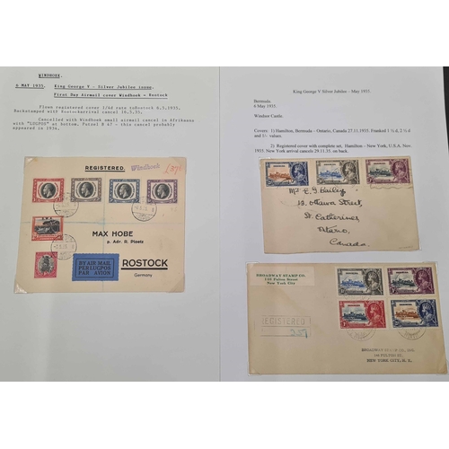 87 - 1935 JUBILEE - COVER COLLECTION:The collection of covers (96) inc. fifty two with complete one count... 