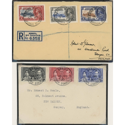 874 - MAIL BETWEEN THE WARS - HARGEISA/BERBERA/SHEIKH - INC. REGD., CAMEL CORPS, EX DJIBOUTI, ETC.: 1830 p... 