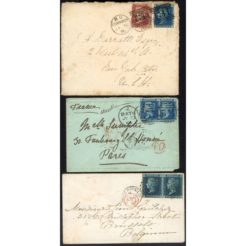 969 - 1842-78 COVERS BEARING TWOPENCE BLUE ISSUES inc. 10 Nov 1842 E from Leeds to Kendal bearing 1841 2d ... 