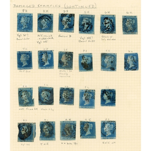 995 - THE USED GROUP OF MOSTLY PLATE 3 EXAMPLES inc. a strip of seven OF-OK on 21 Jan 1847  front from Had... 